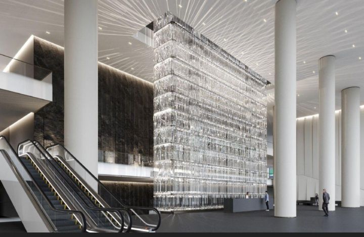 Игра света и теней в «Москва-Сити»: необычная стеклянная инсталляция украсит Grand Tower