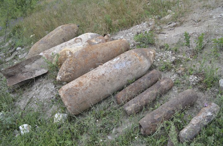 Одиннадцать авиабомб времён Великой Отечественной войны одновременно уничтожили севастопольские пиротехники МЧС