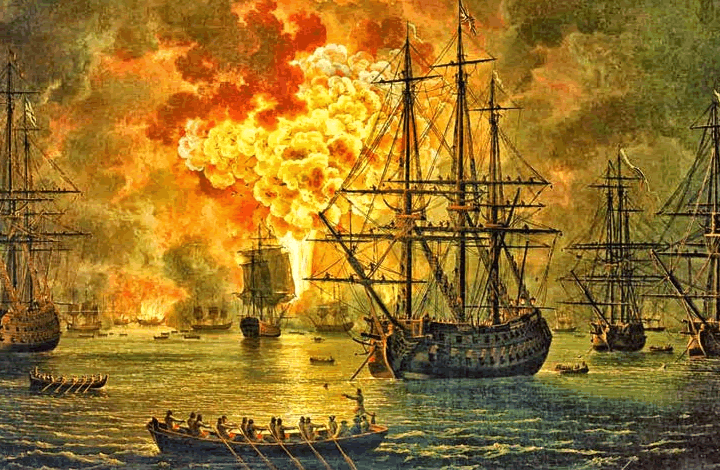 Победа русского флота в Чесменском сражение