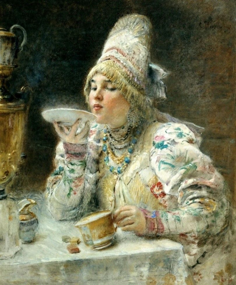 Константин Маковский "За чаем" (1914)