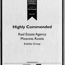 Kalinka Group в очередной раз получила международное признание  на European Property Awards