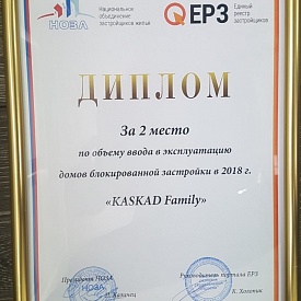 KASKAD Family занимает 2-е место в России по объёму ввода в эксплуатацию домов блокированной застройки